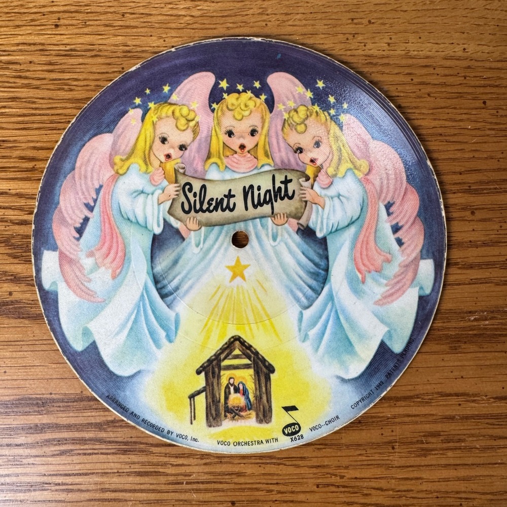 Vintage 1940s VOCO Silent Night Away In A‎ Manger Picture Disc Record